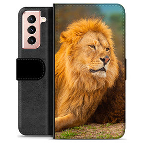Samsung Galaxy S21 5G Premium Flip Cover med Pung - Løve