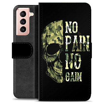 Samsung Galaxy S21 5G Premium Flip Cover med Pung - No Pain, No Gain