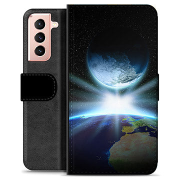 Samsung Galaxy S21 5G Premium Flip Cover med Pung - Verdensrum