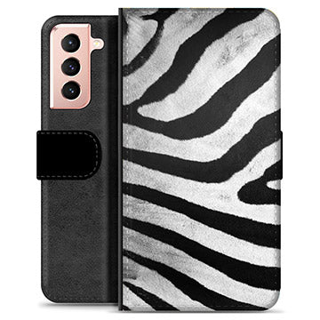 Samsung Galaxy S21 5G Premium Flip Cover med Pung - Zebra