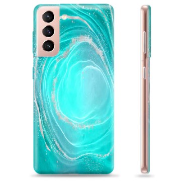 Samsung Galaxy S21 5G TPU Cover - Turkis Swirl