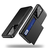 Samsung Galaxy S21 Ultra 5G Hybrid Cover med Glidende Kortslot - Sort
