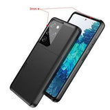 Samsung Galaxy S21 Ultra 5G Hybrid Cover med Glidende Kortslot - Sort