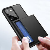 Samsung Galaxy S21 Ultra 5G Hybrid Cover med Glidende Kortslot - Sort