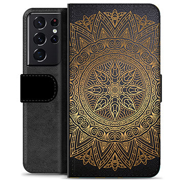 Samsung Galaxy S21 Ultra 5G Premium Flip Cover med Pung - Mandala
