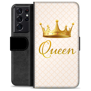 Samsung Galaxy S21 Ultra 5G Premium Flip Cover med Pung - Dronning