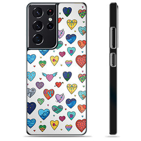 Samsung Galaxy S21 Ultra 5G Beskyttende Cover - Hjerter