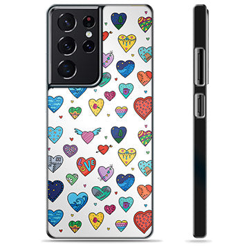 Samsung Galaxy S21 Ultra 5G Beskyttende Cover - Hjerter