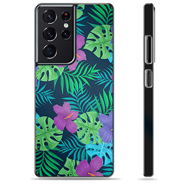 Samsung Galaxy S21 Ultra 5G Beskyttende Cover - Tropiske Blomster