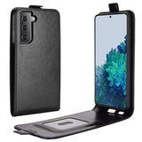 Samsung Galaxy S21 5G Vertikal Flip Taske med Kortholder - Sort