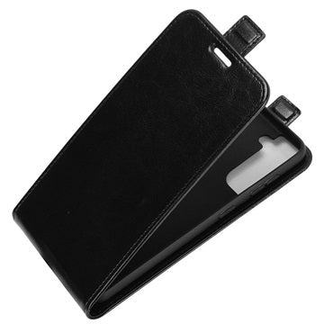 Samsung Galaxy S21 5G Vertikal Flip Taske med Kortholder - Sort