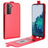 Samsung Galaxy S21 5G Vertikal Flip Taske med Kortholder - Rød