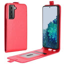 Samsung Galaxy S21 5G Vertikal Flip Taske med Kortholder - Rød