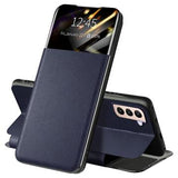 Samsung Galaxy S22 5G Front Smart View Flip Cover - Blå