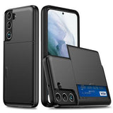 Samsung Galaxy S22 5G Hybrid Cover med Glidende Kortslot - Sort