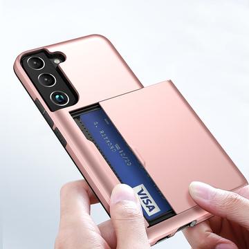 Samsung Galaxy S22 5G Hybrid Cover med Glidende Kortslot - Sort