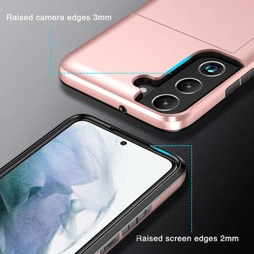 Samsung Galaxy S22 5G Hybrid Cover med Glidende Kortslot - Sort
