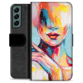 Samsung Galaxy S22+ 5G Premium Flip Cover med Pung - Abstrakt Portræt