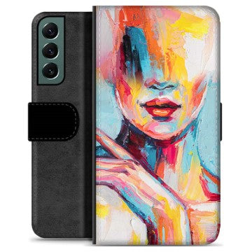 Samsung Galaxy S22+ 5G Premium Flip Cover med Pung - Abstrakt Portræt
