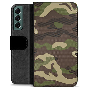 Samsung Galaxy S22+ 5G Premium Flip Cover med Pung - Camo