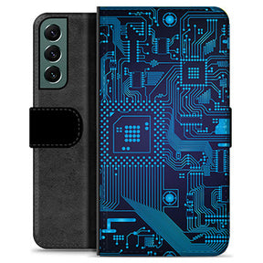 Samsung Galaxy S22+ 5G Premium Flip Cover med Pung - Kredsløbsplade