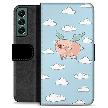 Samsung Galaxy S22+ 5G Premium Flip Cover med Pung - Flyvende Gris