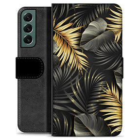 Samsung Galaxy S22+ 5G Premium Flip Cover med Pung - Gyldne Blade