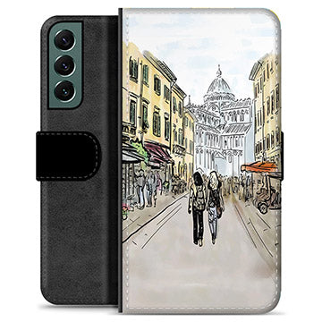 Samsung Galaxy S22+ 5G Premium Flip Cover med Pung - Italiensk Gade