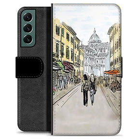 Samsung Galaxy S22+ 5G Premium Flip Cover med Pung - Italiensk Gade