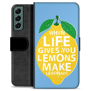 Samsung Galaxy S22+ 5G Premium Flip Cover med Pung - Citroner
