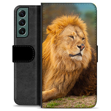 Samsung Galaxy S22+ 5G Premium Flip Cover med Pung - Løve