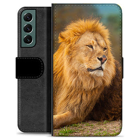 Samsung Galaxy S22+ 5G Premium Flip Cover med Pung - Løve