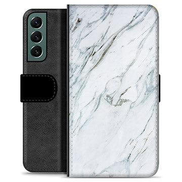 Samsung Galaxy S22+ 5G Premium Flip Cover med Pung - Marmor