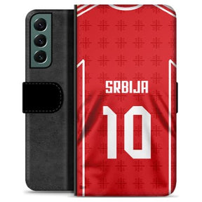 Samsung Galaxy S22+ 5G Premium Flip Cover med Pung - Serbien