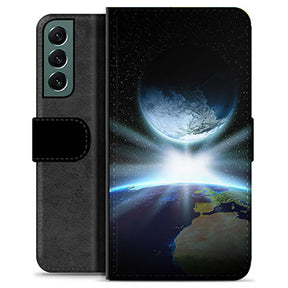 Samsung Galaxy S22+ 5G Premium Flip Cover med Pung - Verdensrum