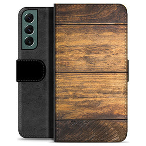 Samsung Galaxy S22+ 5G Premium Flip Cover med Pung - Træ