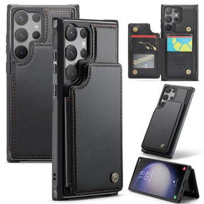 Samsung Galaxy S22 Ultra 5G Caseme C22-etui RFID-kortpung - Sort