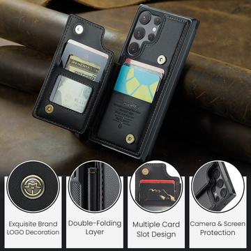 Samsung Galaxy S22 Ultra 5G Caseme C22-etui RFID-kortpung - Sort