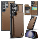 Samsung Galaxy S22 Ultra 5G Caseme C22-etui RFID-kortpung - Brun