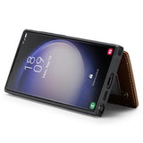 Samsung Galaxy S22 Ultra 5G Caseme C22-etui RFID-kortpung - Brun