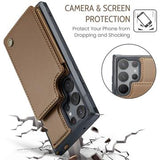 Samsung Galaxy S22 Ultra 5G Caseme C22-etui RFID-kortpung - Brun