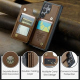 Samsung Galaxy S22 Ultra 5G Caseme C22-etui RFID-kortpung - Brun