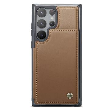 Samsung Galaxy S22 Ultra 5G Caseme C22-etui RFID-kortpung - Brun