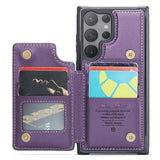 Samsung Galaxy S22 Ultra 5G Caseme C22-etui RFID-kortpung - Lilla