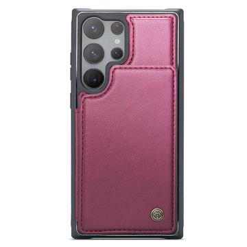 Samsung Galaxy S22 Ultra 5G Caseme C22-etui RFID-kortpung - Rød