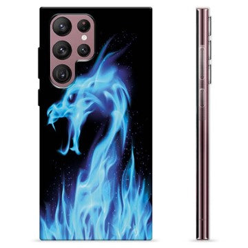 Samsung Galaxy S22 Ultra 5G TPU Cover - Blå Ild Drage