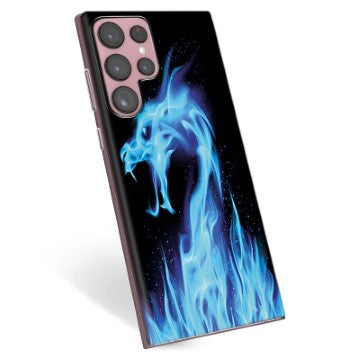 Samsung Galaxy S22 Ultra 5G TPU Cover - Blå Ild Drage