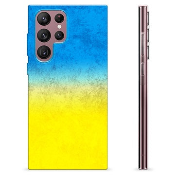 Samsung Galaxy S22 Ultra 5G TPU Cover Ukrainsk Flag - Tofarvet