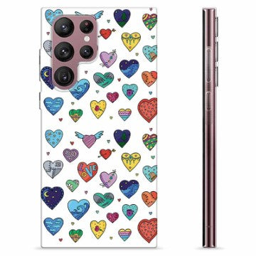 Samsung Galaxy S22 Ultra 5G TPU Cover - Hjerter