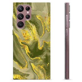 Samsung Galaxy S22 Ultra 5G TPU Cover - Oliv Marmor